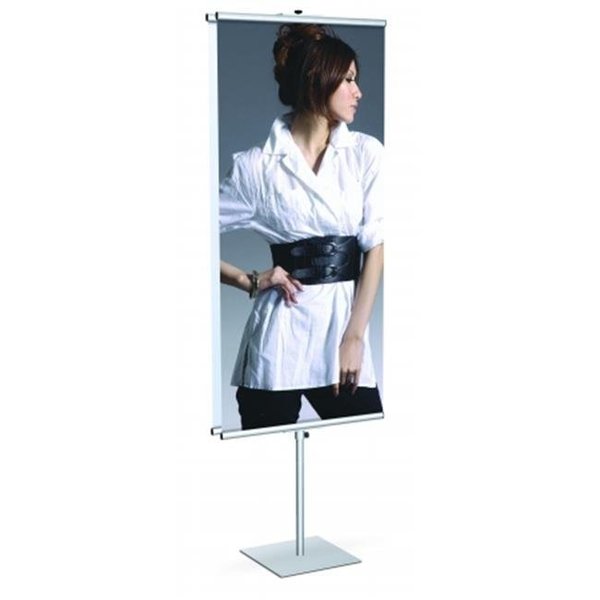 Testrite Visual Products Testrite Visual Products GCOBS1 GripGraphic Banner Stands Holds One 24 in. Gripgraphic Banner Stand- Silver GCOBS1